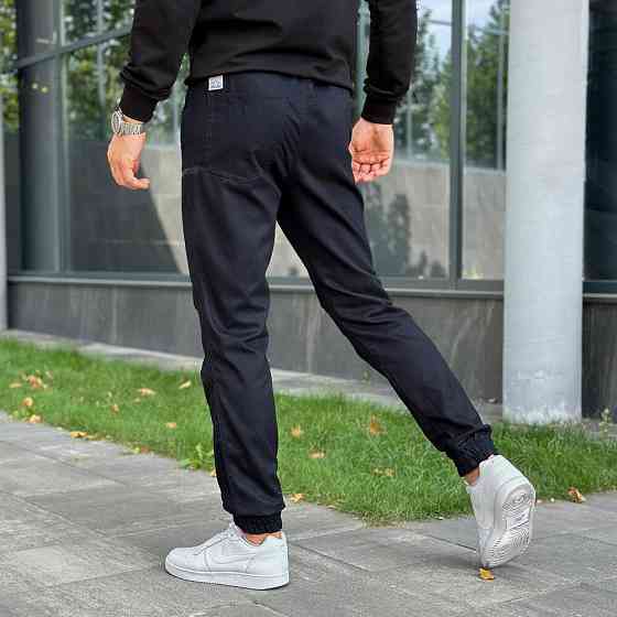 Штани карго чоловічі весняні з кишенями темно-сині Pobedov Papin Brodyaga Київ