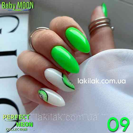 Гель-лак BABY MOON Perfect Neon №09 салатовий яскравий, 6 мл Херсон