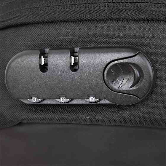 Ергономічний рюкзак через плече з кодовим замком текстильний Vintage 20553 Чорний Київ