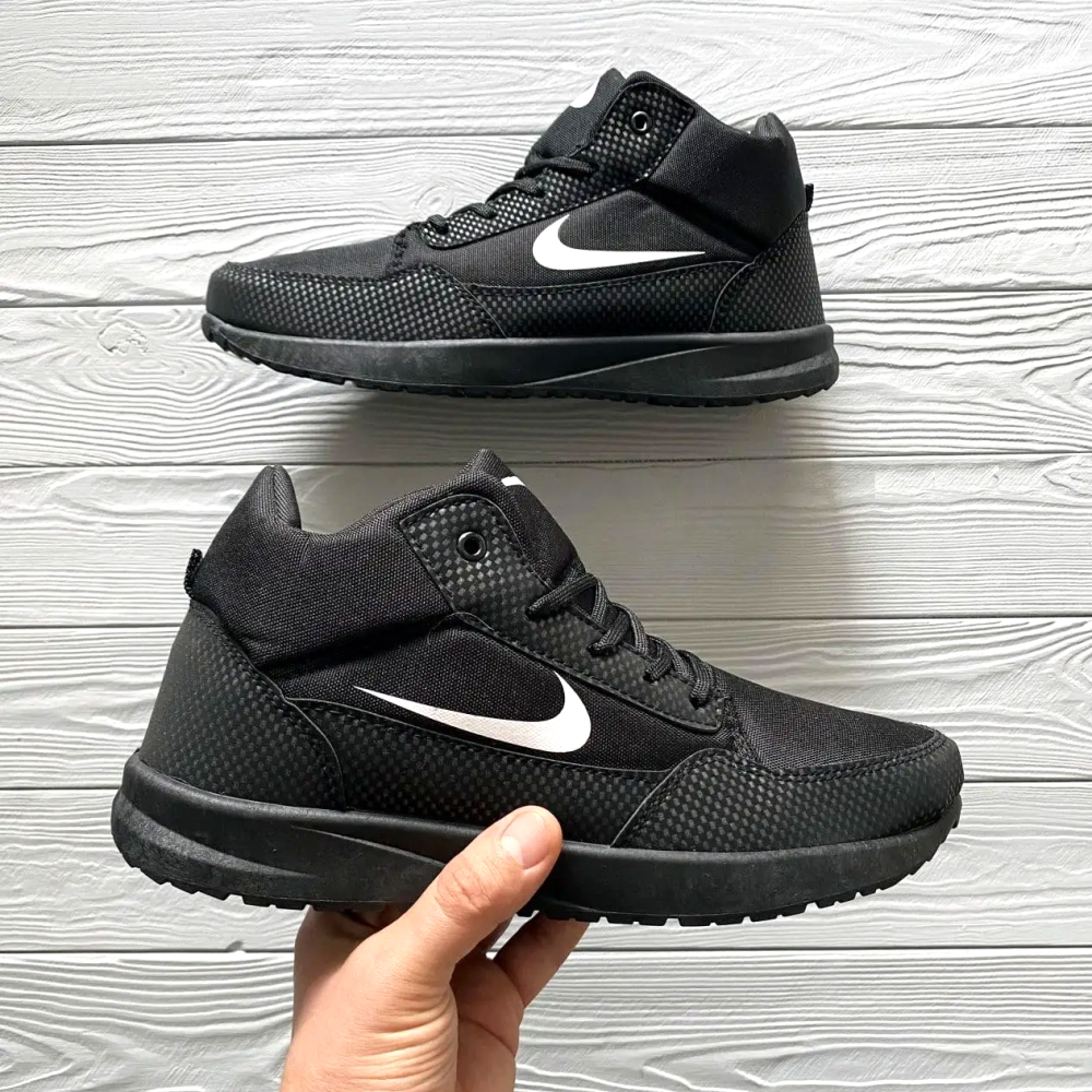Високі Зимові Кросівки Nike Чоловічі на Хуху Чорні Найк (розміри: 41,42,43,44,45) Дніпро - фото 7