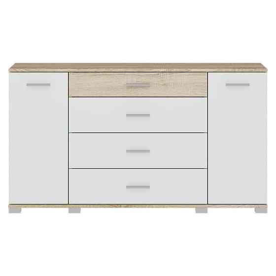 Комод для гостиной Эверест Бриз К-6 (телескопы) 130х38х72.5 Дуб сонома/Белый (DTM-073867) Львов