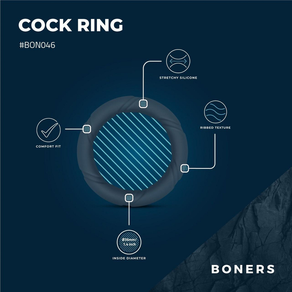 Ерекційне кільце Boners Ergo Cockring Sex Aura Київ - фото 6