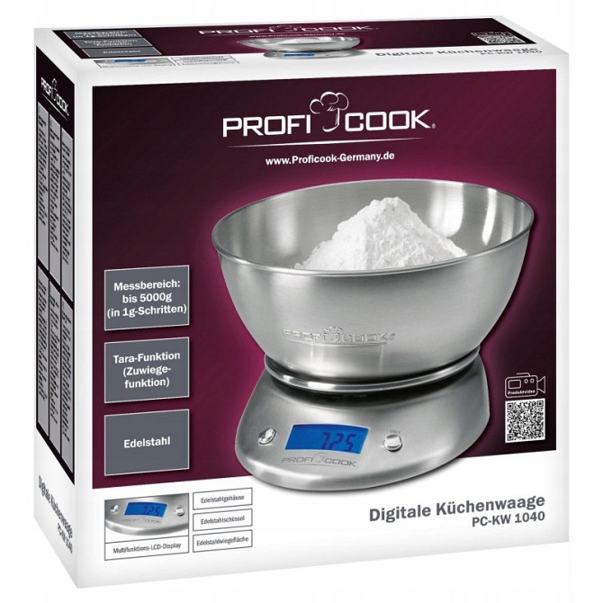 Професійні Ваги Кухонні до 5 кг Profi Cook PC-KW 1040 Нержавіюча сталь Нововолинськ - фото 3
