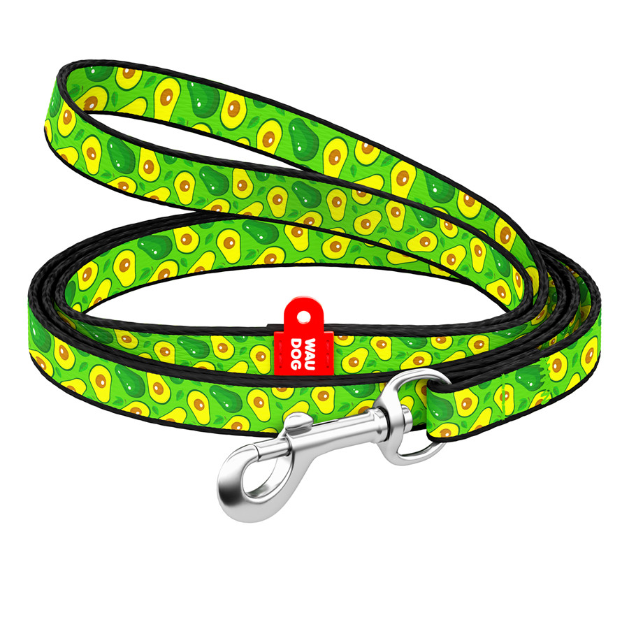 Повідець для собак нейлоновий WAUDOG Nylon, малюнок "Авокадо", Ш 10 мм, Дов 122 см Коломия - фото 1
