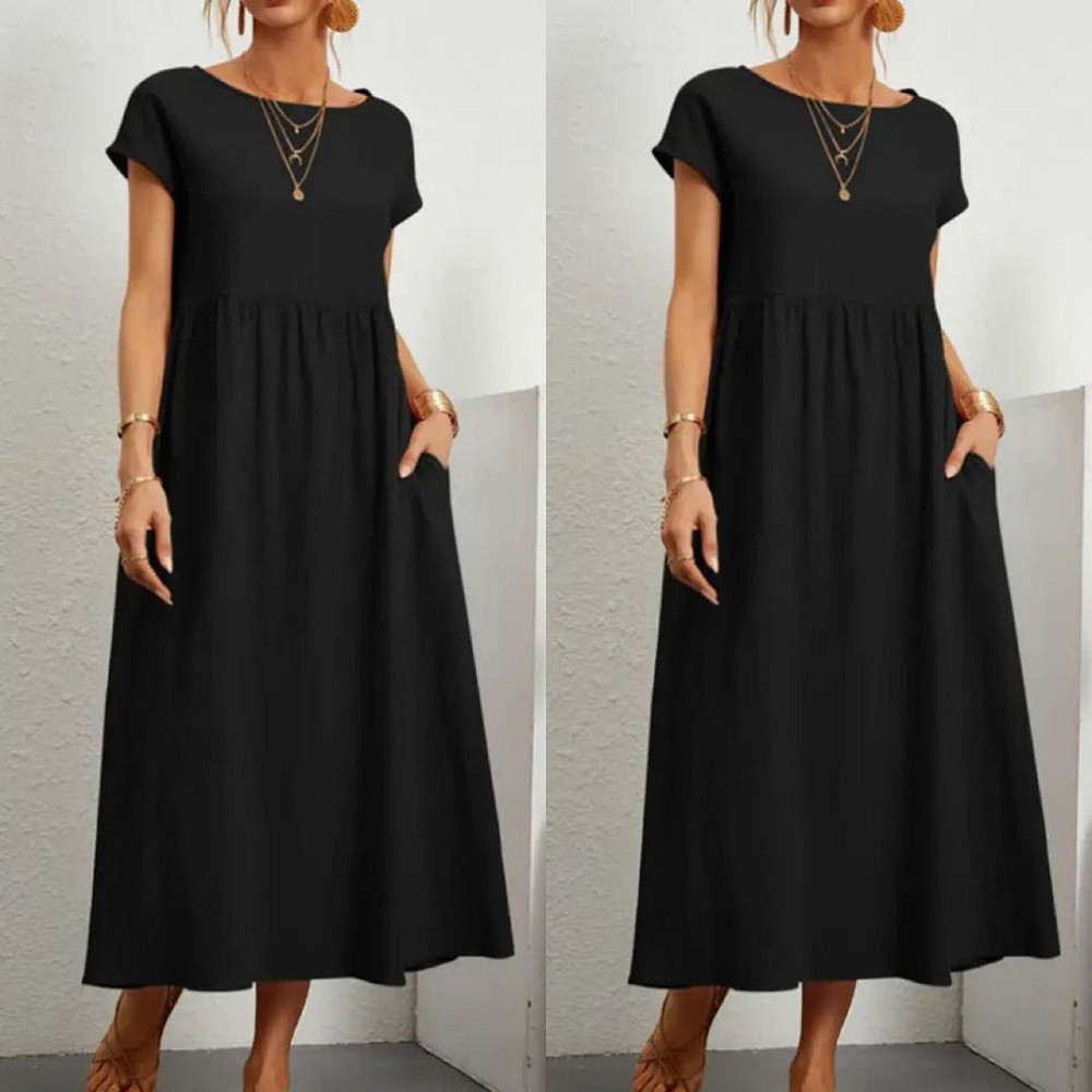 Летнее платье миди свободного кроя Ordinary 46-48, Черный Киев - изображение 3