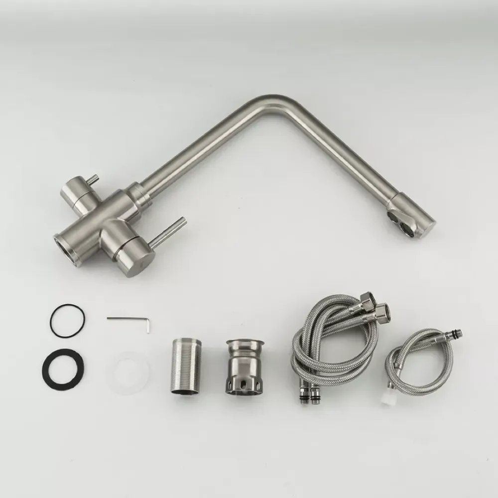 Змішувач для кухні з підключенням до фільтра Frap F43899-1 сатин Київ - фото 4