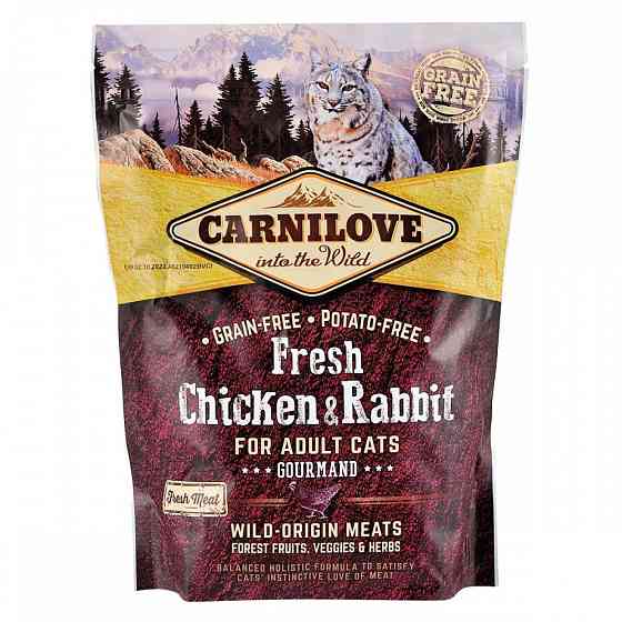 Сухий корм Carnilove Fresh Chicken & Rabbit для дорослих котів, курка та кролик, 400 г Вінниця