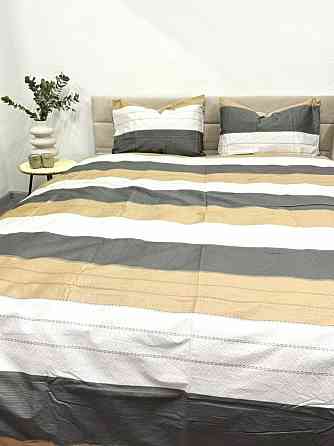 Ecotton Комплект постільної білизни Ecotton Євро 210х220 см в полоску сірий (20004АВ) Коломия