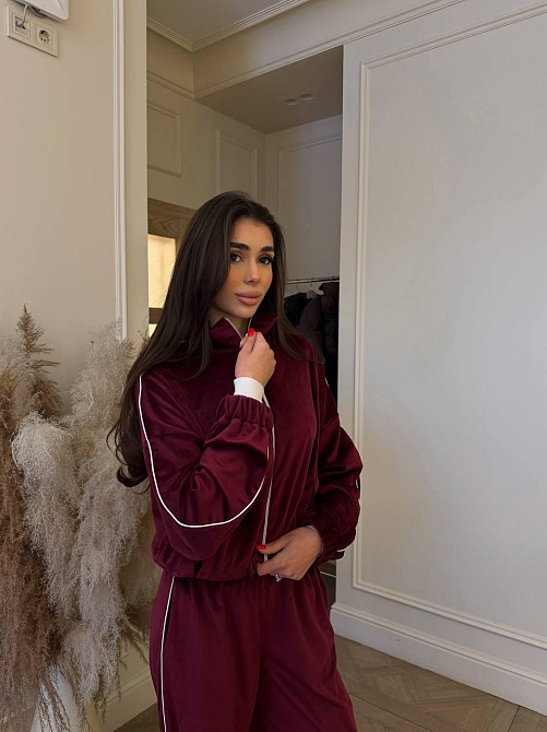 Женский велюровый костюм двойка кофта и штаны Одесса - изображение 4