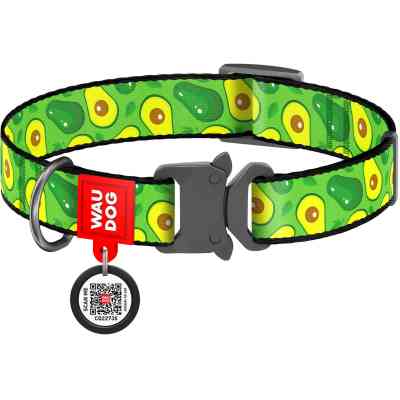 Нашийник для тварин WAUDOG Nylon "Авокадо" металічна пряжка-фастекс L (5144) Вінниця