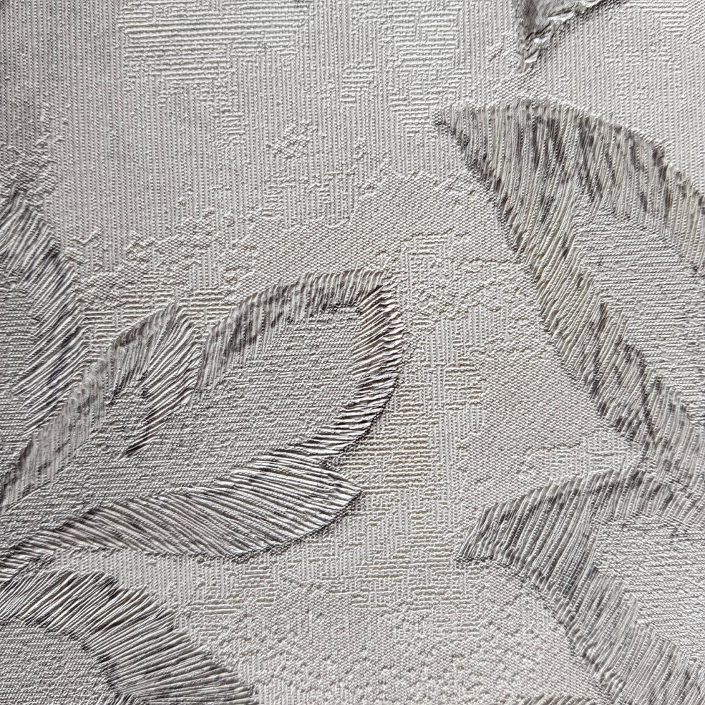 Обои метровые виниловые на флизелине 24 Carati Cristiana Masi листья крупные серебром на бело сером Киев - изображение 3