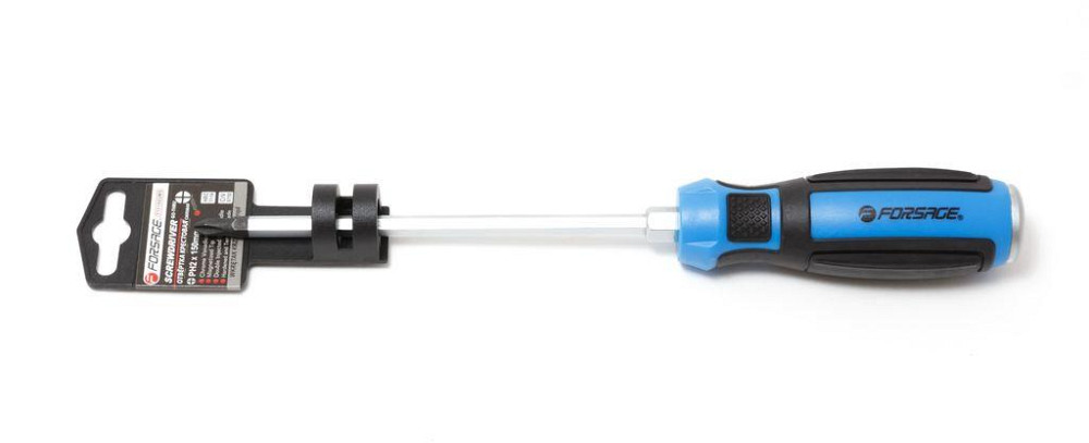 Викрутка хрестова силова магнітна 150мм PH2, на пластиковому тримачі Одеса - фото 1