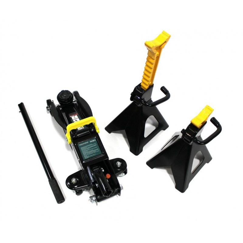 Домкрат 2т (130-330мм) підкатний гідравлічний з комплектом стійок механічних + гумова накладка Одеса - фото 2