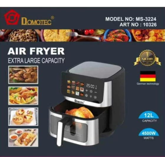 Аерофрітюрниця DOMOTEC MS-3224 12 л 4500 Вт з LED-дисплеєм, подвійними ТЕНами та циркуляцією повітря Одеса
