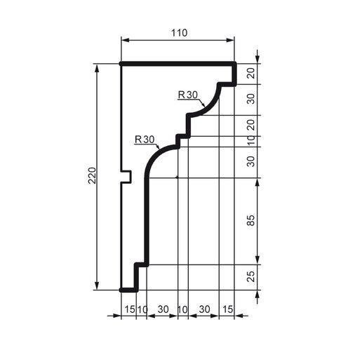 Карниз фасадный Prestige Decor KC 125 Днепр - изображение 2