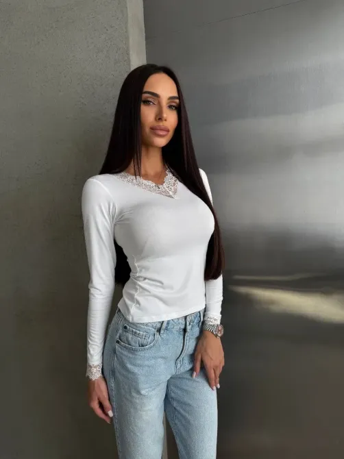 Лонгслив с изящным кружевом Одесса - изображение 13