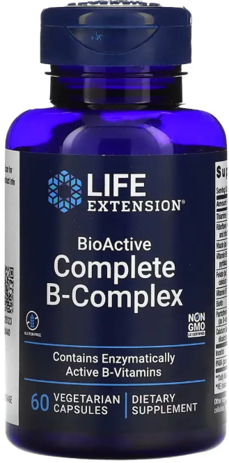 Комплекс вітамінів групи B Life Extension BioActive Complete B-Complex 60 розт капс Київ - фото 3