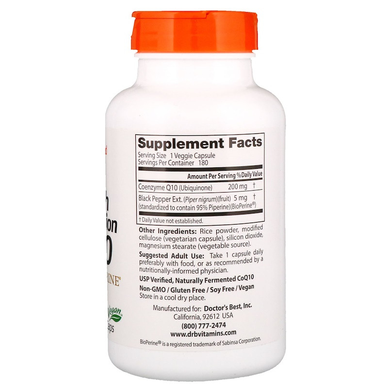 Коэнзим Q-10 с биоперином (CoQ10 with Bioperine) 200 мг 180 капсул Киев - изображение 2