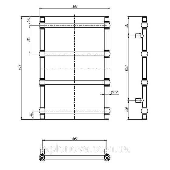 Сушарка для рушників Retro 500х800 Бронза Чернівці