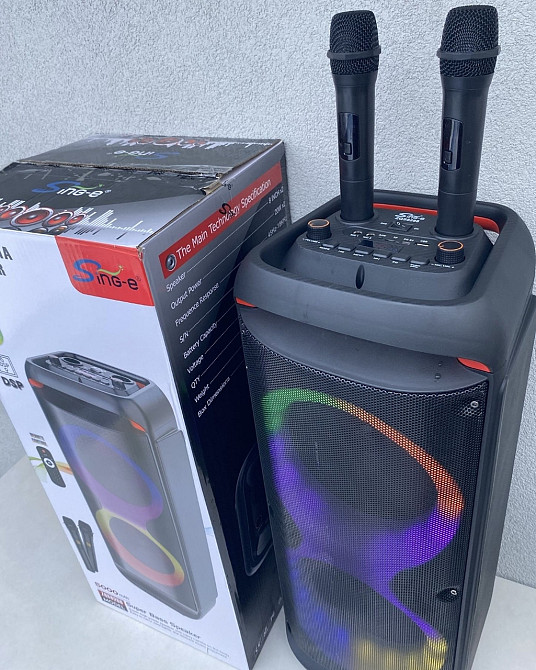 Колонка портативная fm радіо колонка блютуз Bluetooth 2 мікрофона. Харків - фото 7