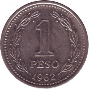 Монета 1 песо. 1962 рік, Аргентина..(АМ) Полтава - фото 1