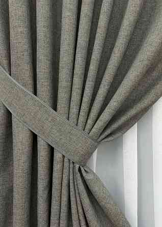 Комплект готовых штор VR-Textil Лен ALORA-TON № 1871ш Серый 150х270см 2 шт (33-0831) Киев