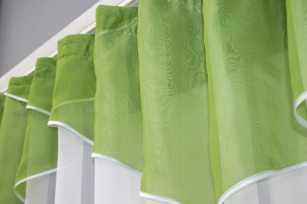 Кухонна тюль арка з ламбрекеном VR-Textil № 025к білий із оливковим 280х170 см (52-0669) Київ - фото 3