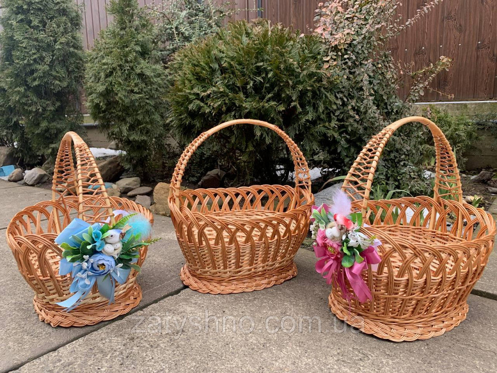 Кошик великий, плетений, з квіткою Київ - фото 3