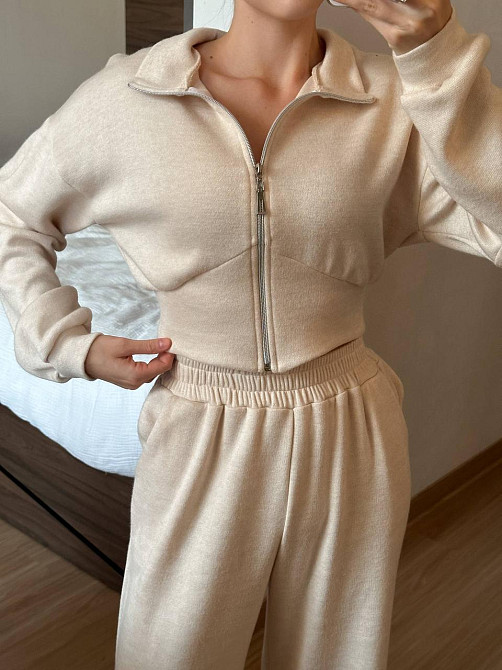 Жіночий теплий прогулянковий костюм із турецької ангори Кремовий, 42/44 Одеса - фото 6