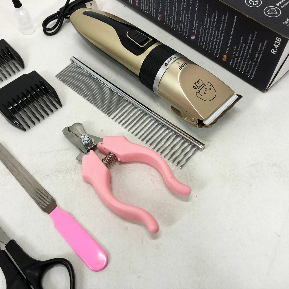 Машинка для стрижки собак и кошек триммер машинки для груминга RAF R.436 набор для стрижки животных NZ-19 Львов - изображение 5