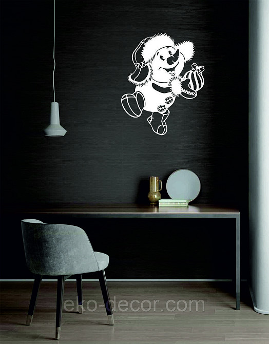 Декоративное настенное Панно «Снеговик», Декор на стену 90*73 см, Белый Киев - изображение 4