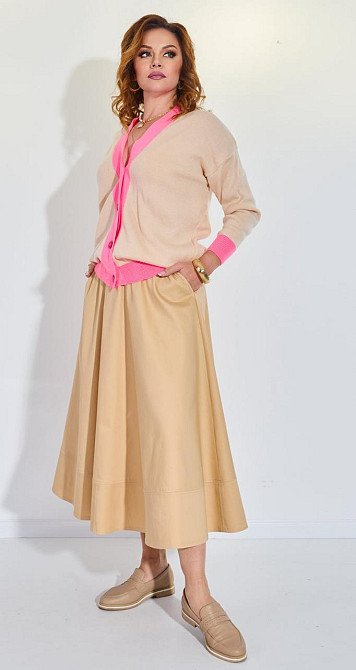 Модный двухцветный кардиган на пуговицах большой размер (42-46) Киев - изображение 2