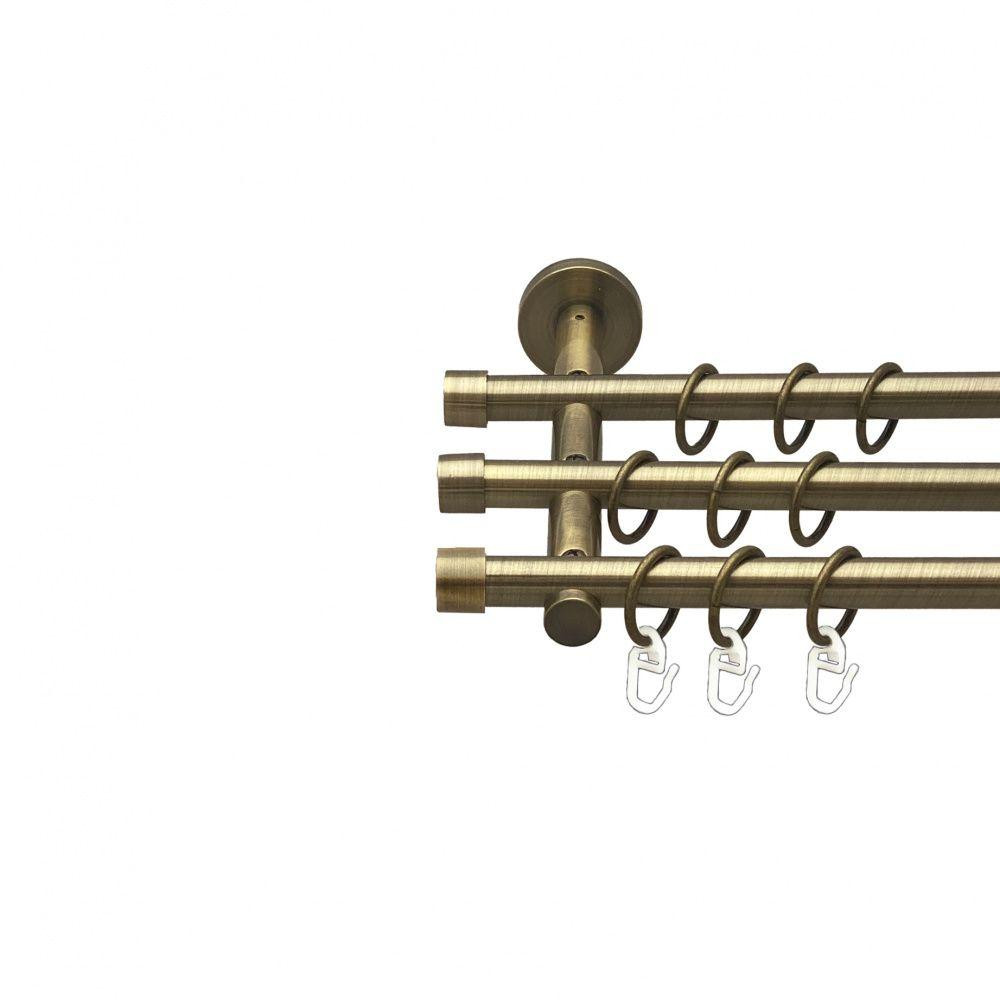 Карниз Orvit Заглушка металевий трирядний циліндр (20 см) гладка труба кільце металеве Антик 16\16\16 мм 300 см (00-00015732) Львів - фото 1