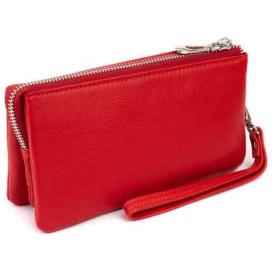 Місткий клатч з двох частин жіночий ST Leather 19251 Червоний Київ