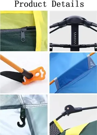 Автоматическая 3х местная палатка с навесом 210х150х125 / Палатка для кемпинга на два входа Коломыя