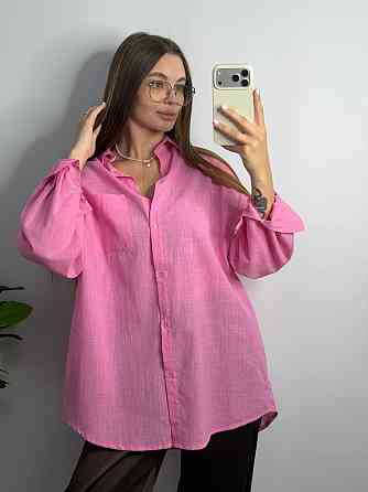 Жіноча літня сорочка oversize Рожевий, S/M Харків