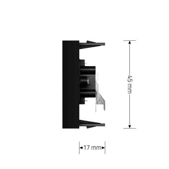 LIVOLO Аудіо розетка RCA (тюльпан) LIVOLO, чорна, модуль 0.5 поста, для колонок / підсилювача ( Коломия