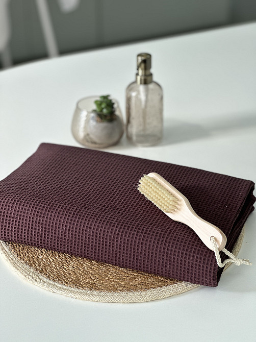 Вафельний рушник Ideal Textile 100х150 см 220 г/м2 (56861026) Коричневий Чернівці - фото 8