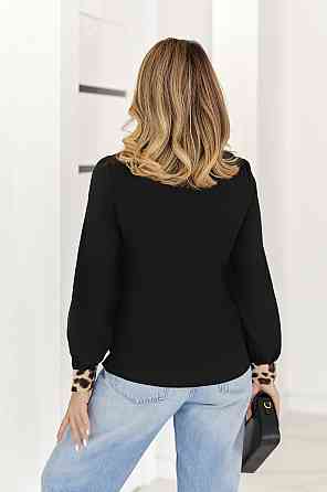 Блуза жіноча з довгими рукавами "Briana" | Норма і батал Чорний, 42-44 Київ