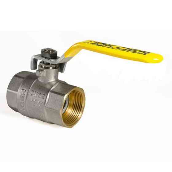 Кран кульовий KOER KR.214.G - 1 1/4" FF ГГВ YELLOW, ручка "важіль" жовта (KR0115)   ( 22680 ) Харків