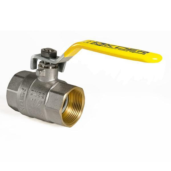 Кран кульовий KOER KR.214.G - 1 1/4" FF ГГВ YELLOW, ручка "важіль" жовта (KR0115)   ( 22680 ) Харків - фото 3