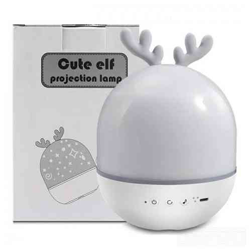 Светильник ночник проектор с BT колонкой 1Вт, 6 вкладышей, АКБ, Cute Elf Винница