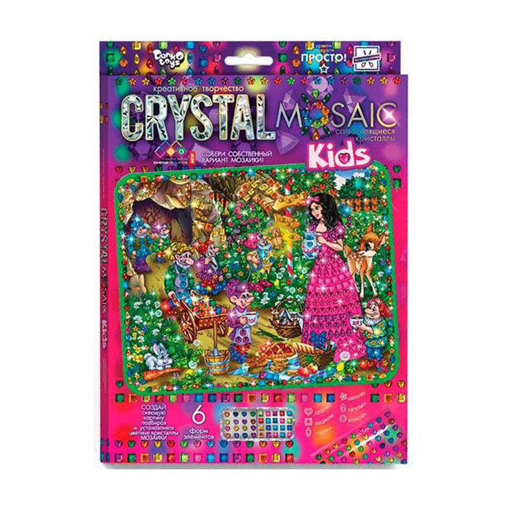 Набір креативної творчості "Kids Crystal Mosaic" CRMk-01-07, 6 форм елементів Вінниця - фото 1
