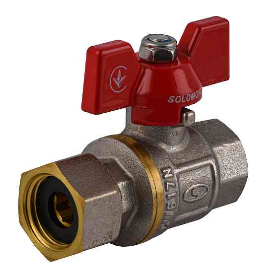 Кран кульовий прямий з накидною гайкою SOLOMON 1/2″ ВВ PN40  (V6002-S) Тернопіль