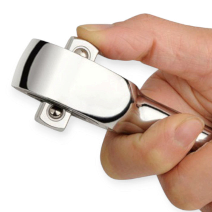 Трещатка з ручкою, що обертається 360° і переставним квадратом 1/4" 60 зуба 180мм CrV Мукачево - фото 1