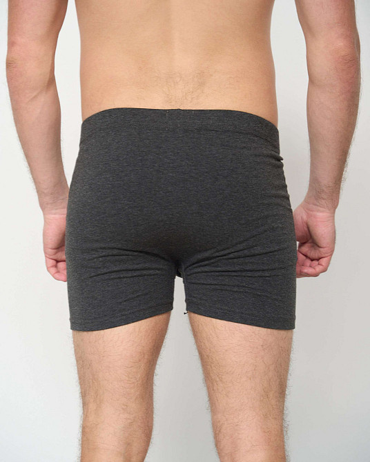 Чоловічі труси боксери подовжені Tom John 2101 M, Темно-сірий Київ - фото 3