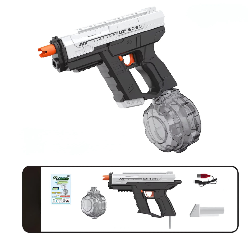 Водний пістолет, електричний бластер для дітей, водний пістолет з автоматичним наповненням водою, чорний Кам'янець-Подільський - фото 6