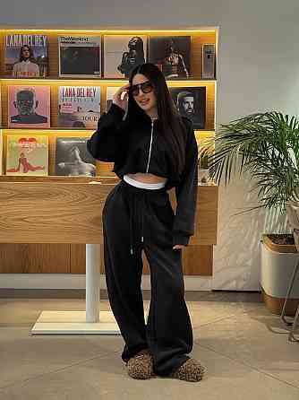 Женский стильный повседневный оверсайз костюм двойка трехнитка петля Одесса