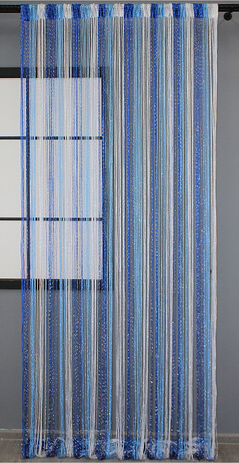 Штори-нитки "Кісея" з люрексом Синій із блакитно-білим 300х300см 1 шт (61-027) Київ - фото 3