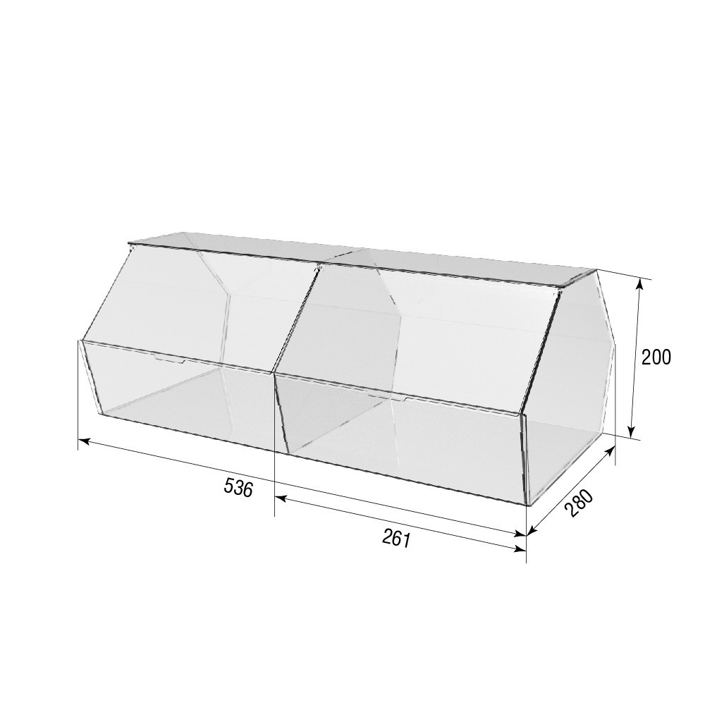 Диспенсер EKOSTAR 536х280х200мм для мармеладів, снеків, горіхів 2 комірки Київ - фото 3